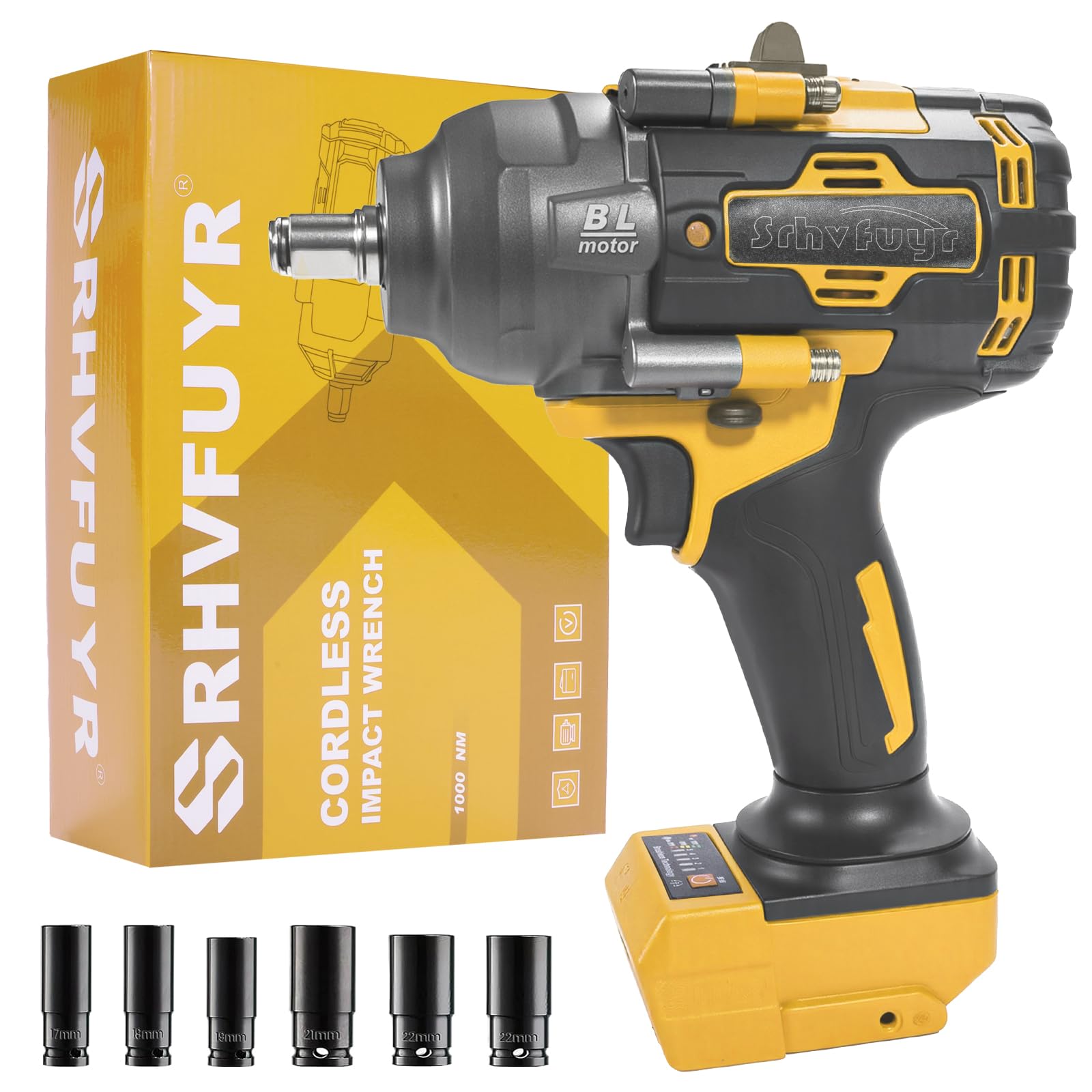 Cordless Impact Wrench 1/2 inch for DeWalt 20v Battery, Impact